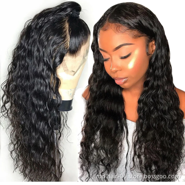 Wholesale Swiss Lace Brazilian Hair Wigs 10A Cheap 4*4  Raw Water Wave Human Hair Lace Closure Wig For Black Women